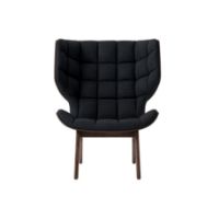 Bild von NORR11 Mammoth Chair Velvet SH: 35,5 cm - Dunkel geräucherte Eiche/Samt Mitternachtsblau 1678