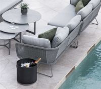 Bild von Cane-line Outdoor Twist Couchtisch Mittel Ø: 70 cm - Hellgraue/fossilgraue Keramik