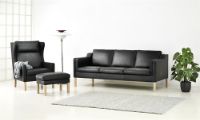 Bild von Stouby Eva 2-Personen-Sofa L: 141 cm – Schwarzes Semianalin-Leder