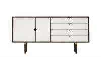Bild von Andersen Furniture S6 Beistelltisch 163 x 79 cm – Walnuss/weiße Fronten
