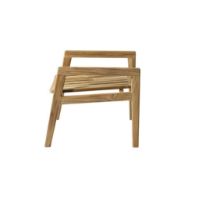 Bild von FDB Furniture M7 Together Fußhocker – Massives Teakholz/Natur