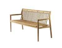 Bild von FDB Furniture M11 Sammen 3 Pers. Gartenbank mit Rückenlehne L: 162 cm – Massives Teakholz/Natur