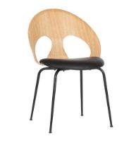 Bild von Vermund Chair VL1100 Esszimmerstuhl – Eiche/schwarzes Leder/schwarzer Rahmen
