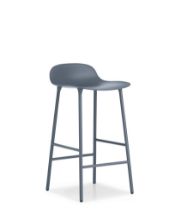 Bild von Normann Copenhagen Form Barhocker SH: 65cm - Blau/Stahl