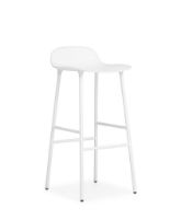 Bild von Normann Copenhagen Form Barhocker SH: 75 cm – Weiß/Stahl