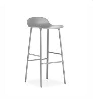 Bild von Normann Copenhagen Form Barhocker SH: 75 cm – Grau/Stahl