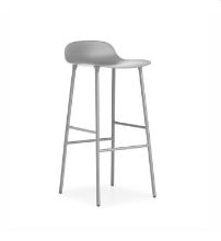 Bild von Normann Copenhagen Form Barhocker SH: 75 cm – Grau/Stahl