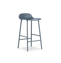 Bild von Normann Copenhagen Form Barhocker SH: 75cm - Blau/Stahl