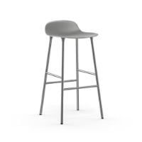 Bild von Normann Copenhagen Form Barhocker SH: 75 cm – Grau/Chrom