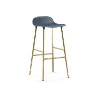 Bild von Normann Copenhagen Form Barhocker SH: 75cm - Blau/Messing