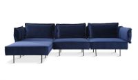 Bild von CRAFT MÖBEL Modular 3 Pers. Sofa mit Chaiselongue L: 296 cm – Samt-Königsblau