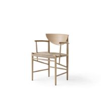 Bild von &Tradition HM4 Drawn Chair m. Armlehne SH: 46 cm – Naturpapierkordel/weiß geölte Eiche