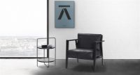 Bild von Andersen Furniture LC1 Loungesessel SH: 42 cm – Schwarzes Leder/Schwarz lackierte Eiche