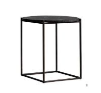 Bild von Wendelbo Circle Beistelltisch Ø: 48 cm – Schwarzer Nero-Marquina-Marmor/Schwarz