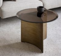 Bild von Wendelbo Arc Couchtisch Klein Ø: 50 cm - Gestell aus lackiertem Glas/Bronze