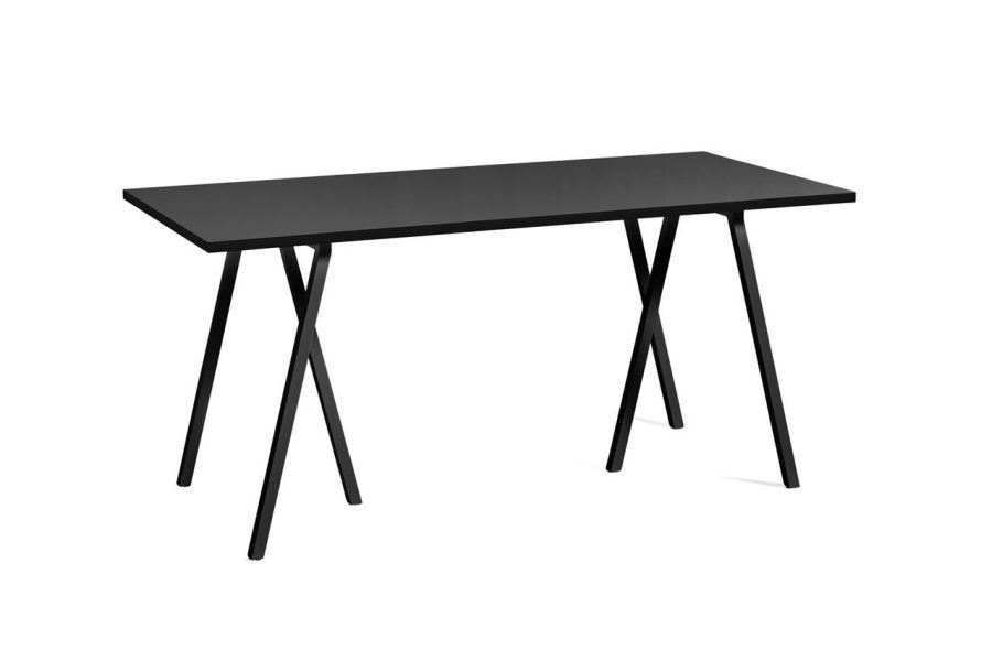 Bild von HAY Loop Stand Tisch 160x77,5 cm - Schwarz/Schwarzes Linoleum