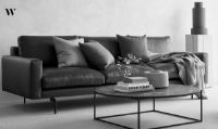 Bild von Wendelbo Edge V.1 3 Pers. Sofa L: 240 cm – Schwarzes Faith-Leder