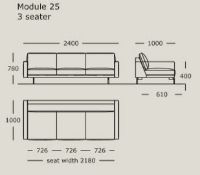 Bild von Wendelbo Edge V.1 3 Pers. Sofa L: 240 cm – Schwarzes Faith-Leder