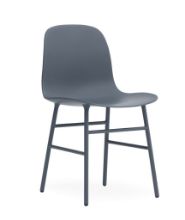 Bild von Normann Copenhagen Form Stuhl SH: 44 cm – Blau/Stahl