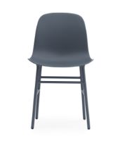 Bild von Normann Copenhagen Form Stuhl SH: 44 cm – Blau/Stahl