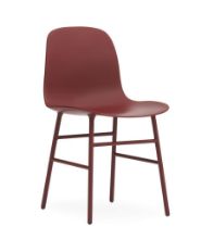 Bild von Normann Copenhagen Form Stuhl SH: 44 cm – Rot/Stahl