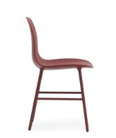 Bild von Normann Copenhagen Form Stuhl SH: 44 cm – Rot/Stahl