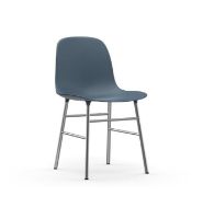 Bild von Normann Copenhagen Form Stuhl SH: 44 cm – Blau/Chrom