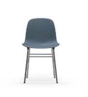 Bild von Normann Copenhagen Form Stuhl SH: 44 cm – Blau/Chrom