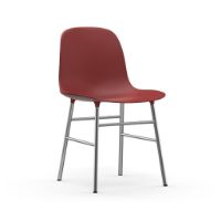 Bild von Normann Copenhagen Form Stuhl SH: 44 cm – Rot/Chrom