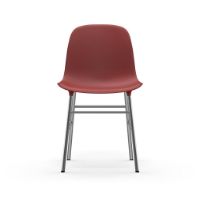 Bild von Normann Copenhagen Form Stuhl SH: 44 cm – Rot/Chrom