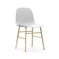 Bild von Normann Copenhagen Form Stuhl SH: 44 cm – Weiß/Messing