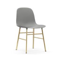 Bild von Normann Copenhagen Form Stuhl SH: 44 cm – Grau/Messing