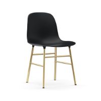 Bild von Normann Copenhagen Form Stuhl SH: 44 cm – Schwarz/Messing