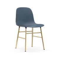 Bild von Normann Copenhagen Form Stuhl SH: 44 cm – Blau/Messing