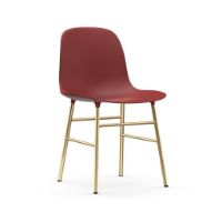 Bild von Normann Copenhagen Form Stuhl SH: 44 cm – Rot/Messing