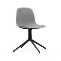 Bild von Normann Copenhagen Form Drehstuhl SH: 44 cm – Grau/Schwarzes Aluminium