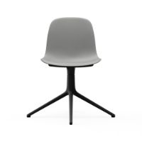 Bild von Normann Copenhagen Form Drehstuhl SH: 44 cm – Grau/Schwarzes Aluminium