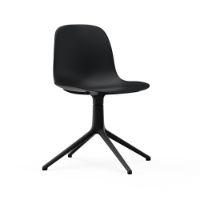 Bild von Normann Copenhagen Form Drehstuhl SH: 44 cm – Schwarz/Schwarzes Aluminium