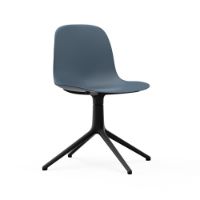 Bild von Normann Copenhagen Form Drehstuhl SH: 44 cm – Blau/Schwarzes Aluminium