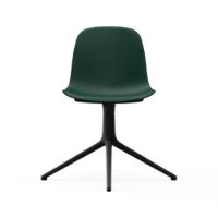 Bild von Normann Copenhagen Form Drehstuhl SH: 44 cm – Grün/Schwarzes Aluminium