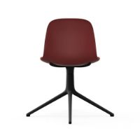 Bild von Normann Copenhagen Form Drehstuhl SH: 44 cm – Rot/Schwarzes Aluminium