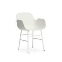 Bild von Normann Copenhagen Form Sessel SH: 44 cm – Weiß/Stahl