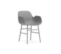 Bild von Normann Copenhagen Form Sessel SH: 44 cm – Grau/Stahl