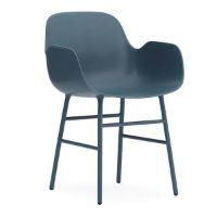 Bild von Normann Copenhagen Form Sessel SH: 44 cm – Blau/Stahl