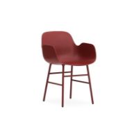 Bild von Normann Copenhagen Form Sessel SH: 44 cm – Rot/Stahl