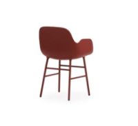 Bild von Normann Copenhagen Form Sessel SH: 44 cm – Rot/Stahl