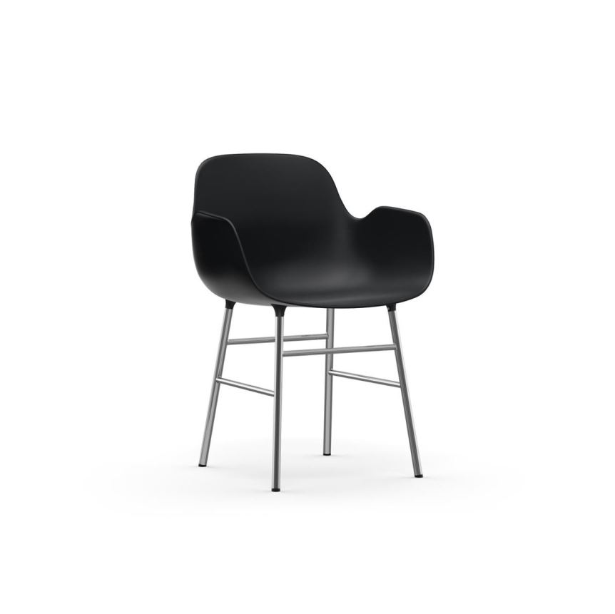 Bild von Normann Copenhagen Form Sessel SH: 44 cm – Schwarz/Chrom