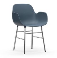 Bild von Normann Copenhagen Form Sessel SH: 44 cm – Blau/Chrom