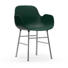 Bild von Normann Copenhagen Form Sessel SH: 44 cm – Grün/Chrom