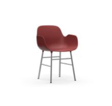 Bild von Normann Copenhagen Form Sessel SH: 44 cm – Rot/Chrom